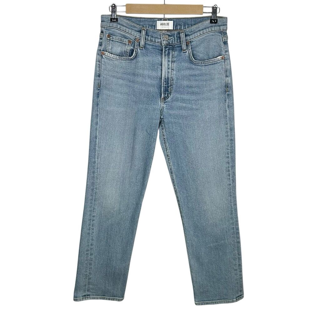 AGOLDE Kye Jeans Womens 27 Blue Straight Leg Mid Rise Denim Casual NEW